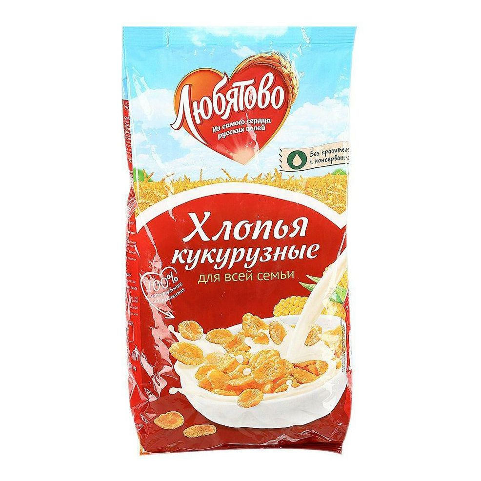 Сухой завтрак хлопья Любятово кукурузные 300 г - купить с доставкой по ...
