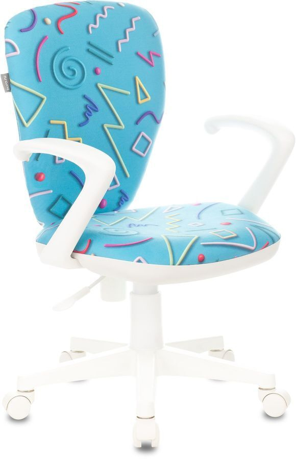Кресло детское Бюрократ KD-W10AXSN / STICK-BL цвет голубой, Sticks 06, крестовина белый пластик (1623203) #1