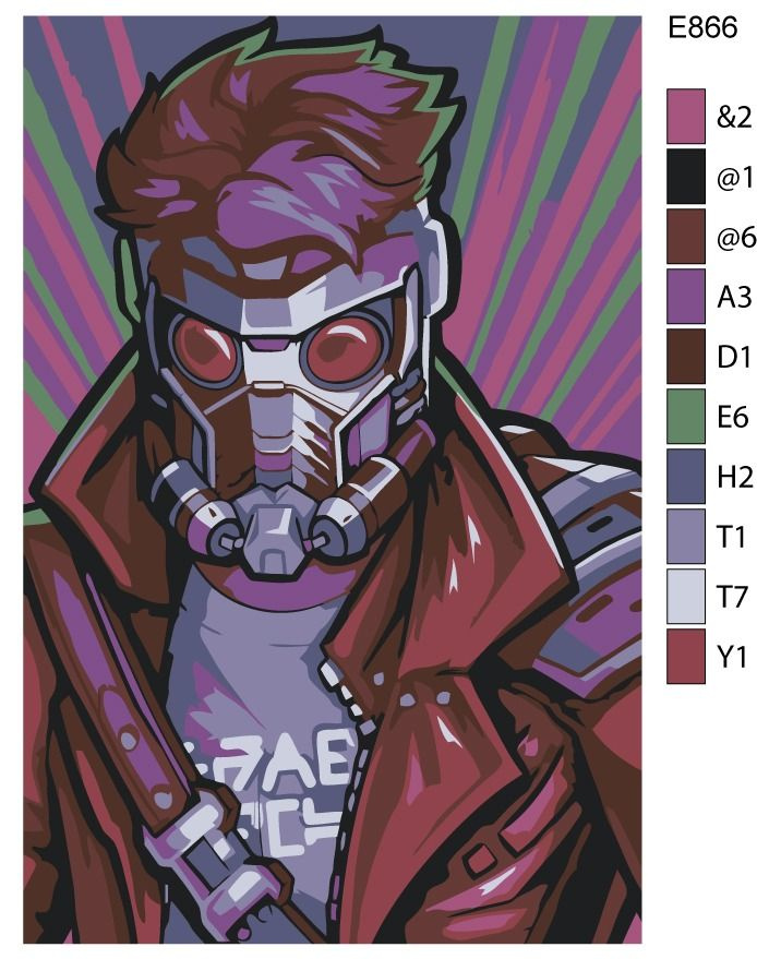 Детская Картина по номерам E866 "Фильм Стражи Галактики. Звёздный Лорд" 20x30  #1