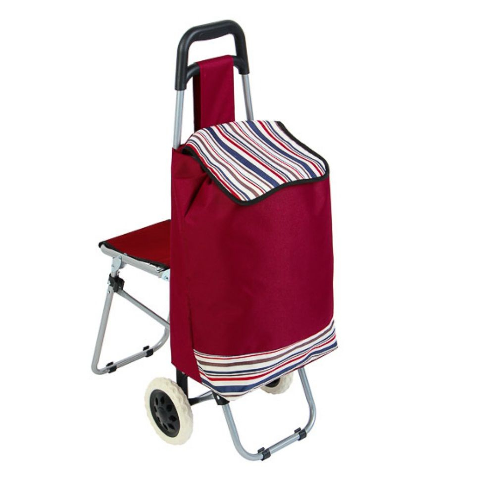 Сумка-тележка со стулом, сумка до 30кг, VETTA (складной стул до 120кг), брезент, 44x94x26см, колеса ЭВА #1