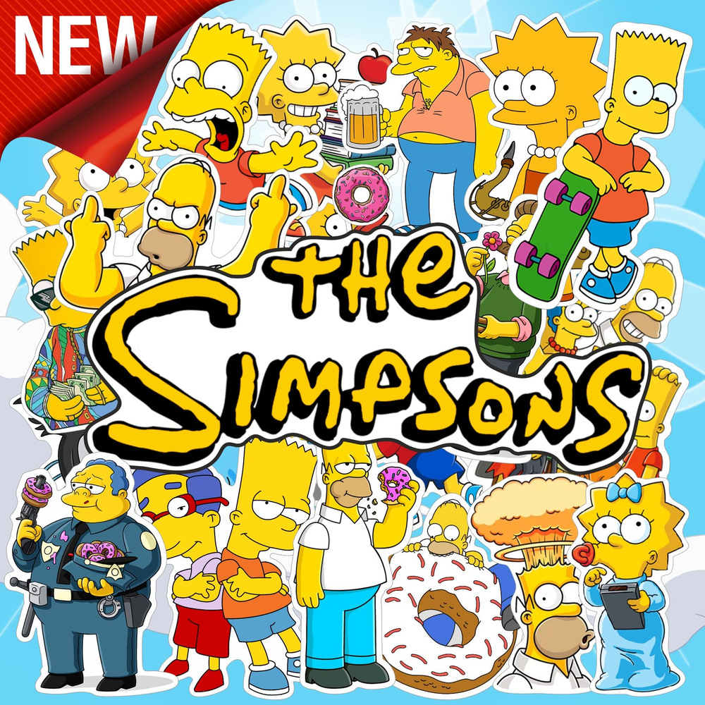 Набор стикеров Симпсоны, наклейки Симпсоны, Стикерпак Simpsons  #1