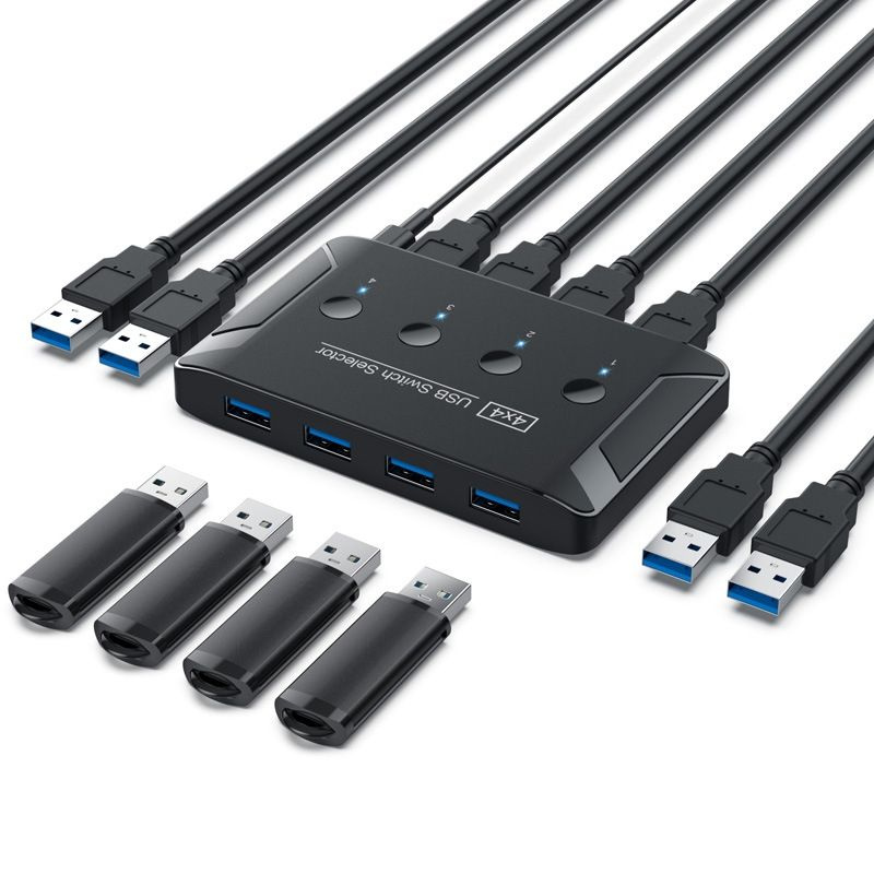 Коммутатор AVE USBSW 4х4 3.0 (PC Sharing Switch) USB 3.0 - 4 порта для 4 ПК #1