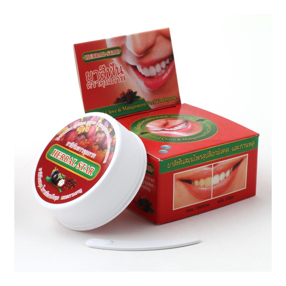 Herbal Star Зубная паста из кожуры мангостина и гвоздики (Clove & Mangosteen Peel Toothpaste), шайба, #1