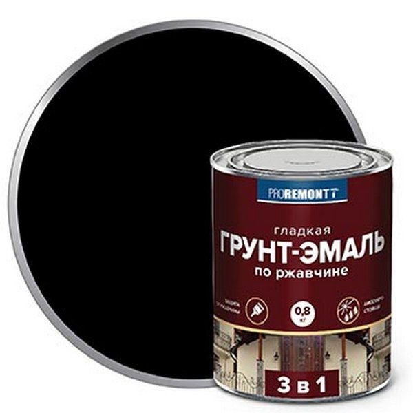 Грунт-эмаль 3 в 1 PROREMONTT черная 0,8 кг #1