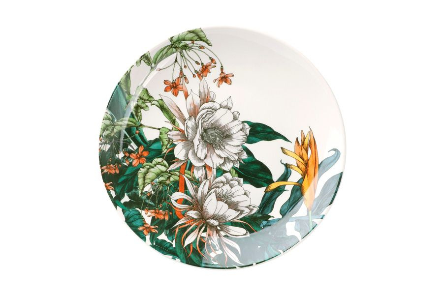 Maxwell & Williams Тарелка Тропические цветы, 1 шт, Фарфор, диаметр 19 см  #1