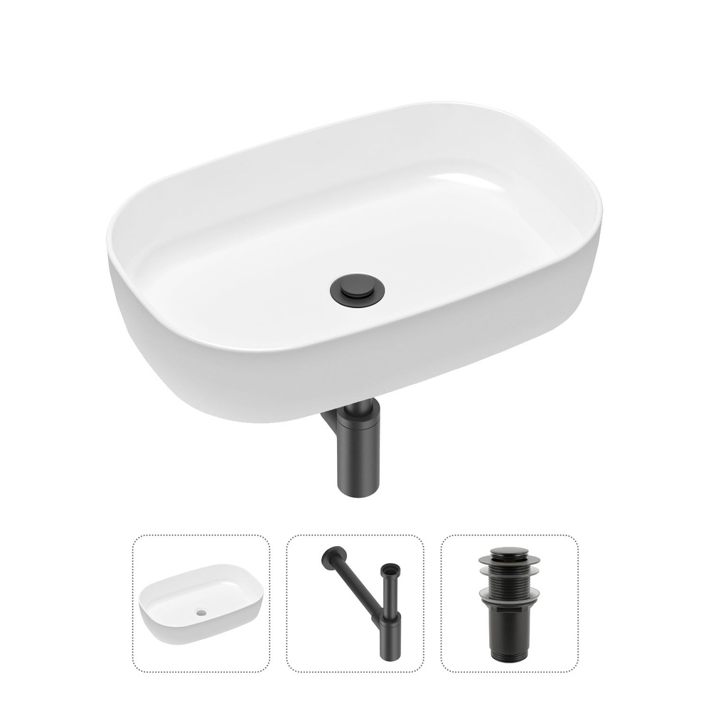 Накладная раковина для ванной Lavinia Boho Bathroom Sink Slim 21520061 в комплекте 3 в 1: умывальник #1