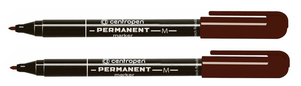Маркер перманентный Centropen PERMANENT 2846,пулевидный наконечник 1,00 мм, коричневый, 2 шт.  #1