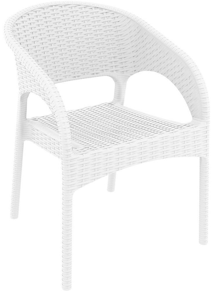 Кресло садовое, дачное, плетеное обеденное Panama, цвет белый, Siesta  #1