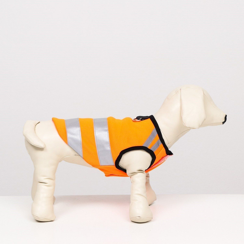 Жилет для собак Sima-Land Светоотражающий размер 18 оранжевый  #1