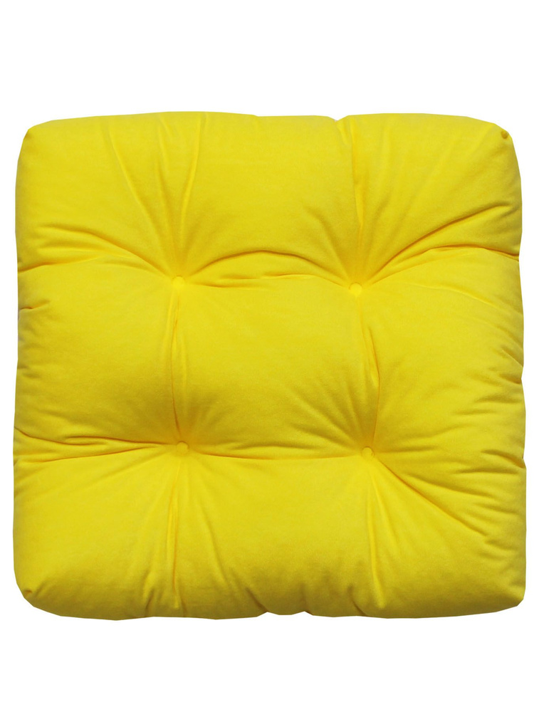 Подушка для сиденья МАТЕХ VELOURS LINE 40х40 см. Цвет желтый, арт. 57-222  #1