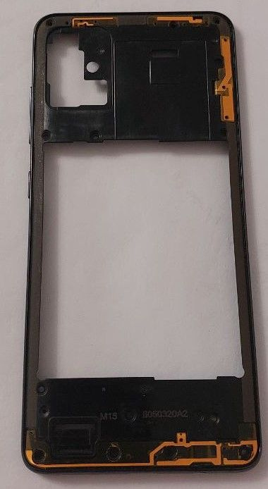Средняя часть корпуса (рамка) Samsung Galaxy A51 (SM A515FN) черная с антенной и шлейфом боковых кнопок #1