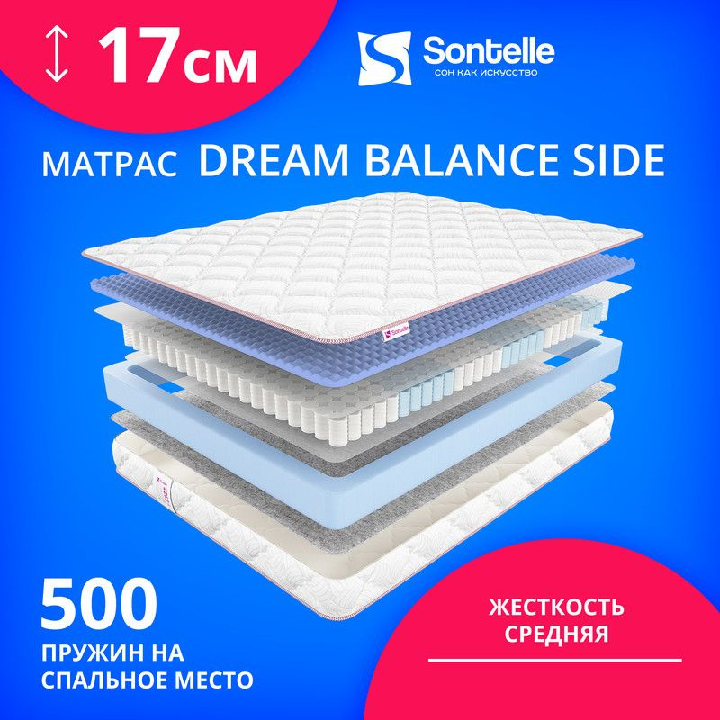 Матрас Sontelle Dream Balance Side, Независимые пружины, 70х200 см #1