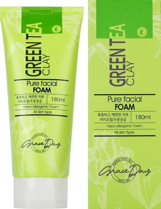 Grace Day Пенка для умывания с зеленой глиной Green Tea Clay, 180мл #1