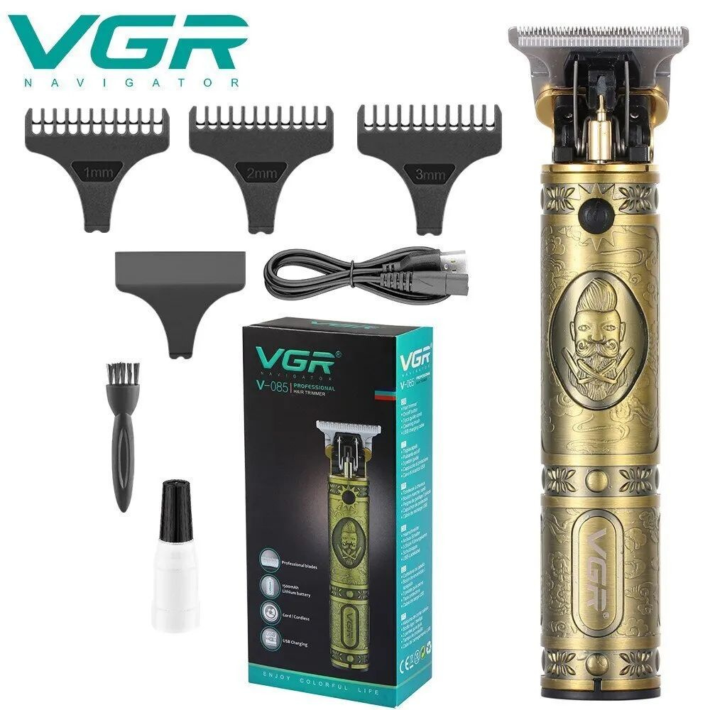 VGR Триммер для бороды и усов V-085, кол-во насадок 3 #1