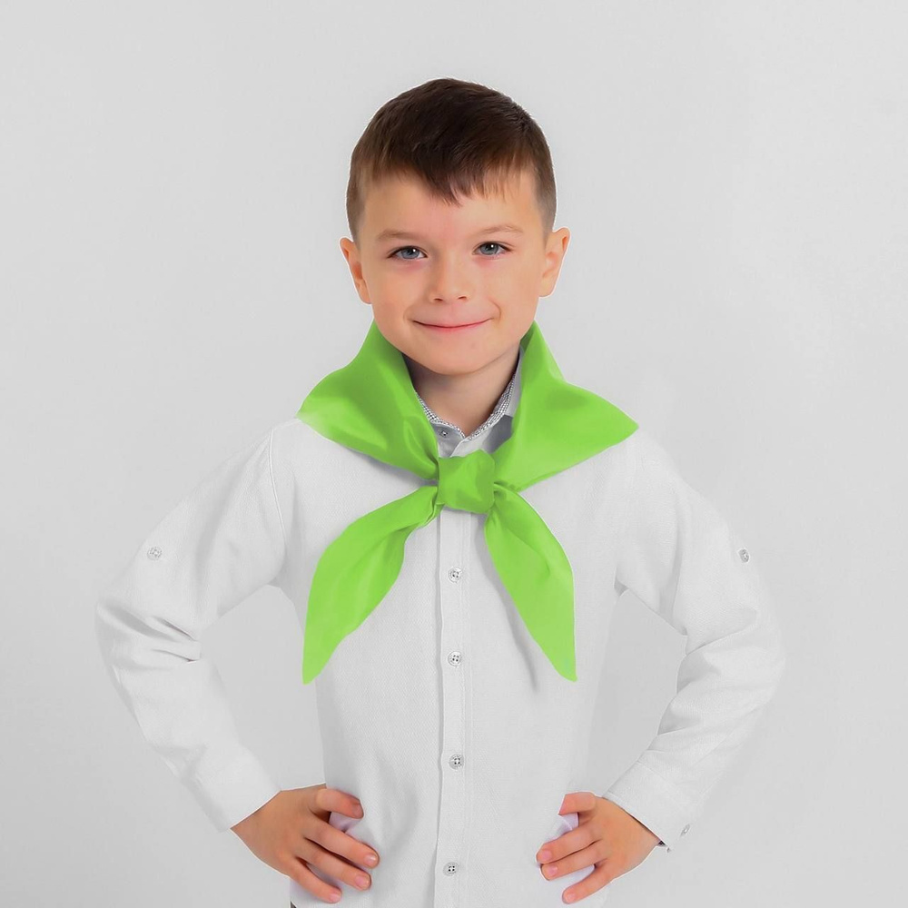 10 пионерских галстуков люминисцентно-зеленого цвета для детей и подростков для проведения спортивных, #1