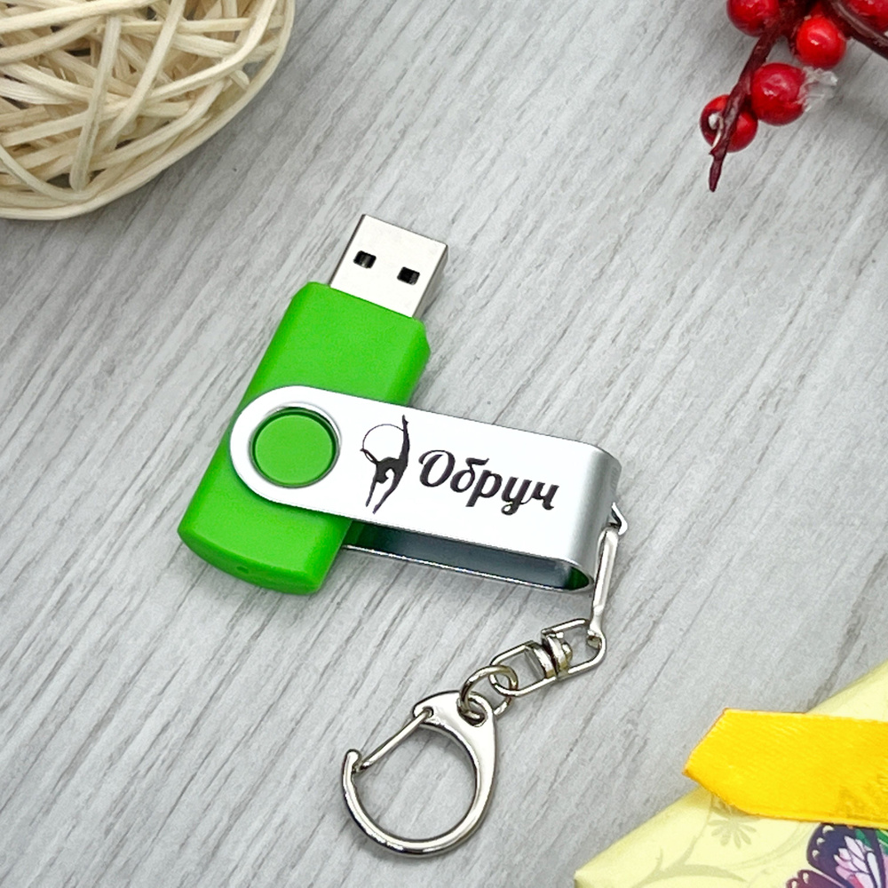 USB-флеш-накопитель Флешка 4Гб Обруч 4 ГБ, салатовый #1