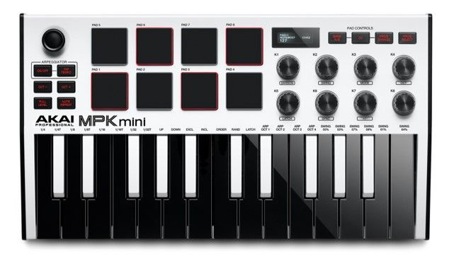 Миди клавиатура AKAI PRO MPK MINI MK3 W с уменьшенными клавишами #1