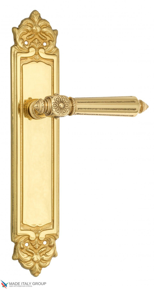 Дверная ручка на планке Venezia CASTELLO PL96 полированная латунь  #1