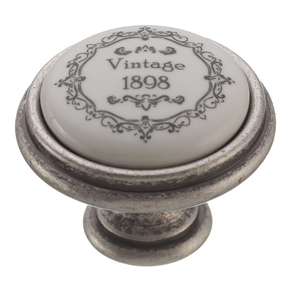 Ручка мебельная кнопка GIUSTI LINEA ROMANTIC P77.00.Q3.E8G блестящее винтажное серебро  #1