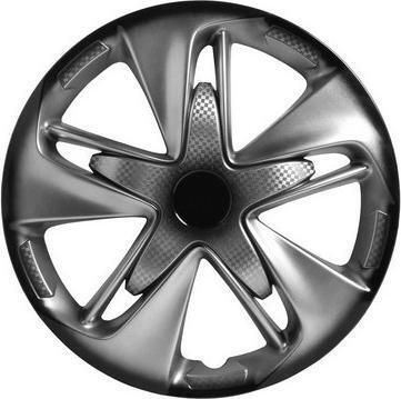 Колпак колеса декоративный R-16 Супер Астра серебристо-черный карбон 2шт. AIRLINE AWCC1602  #1