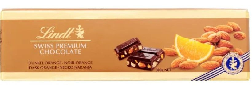 Шоколад Lindt горький GOLD со вкусом апельсина и миндаля "Lindt & Sprungli (Schweiz) AG" 300 г Швейцария #1