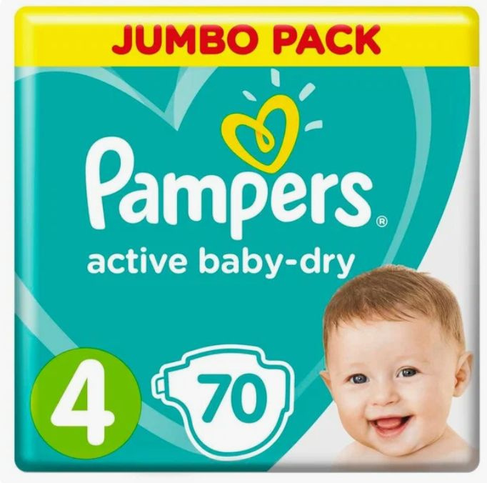 Pampers Подгузники, Active Baby-Dry, 9-14 кг, 70 шт #1