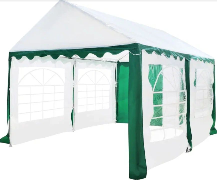 Палатка торговая, шатер торговый Sundays Party 3x4 м, белый, зеленый  #1