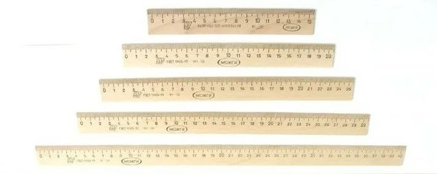 Набор деревянных линеек 5 штук: 40 см, 30 см, 25 см, 20 см, 15 см #1