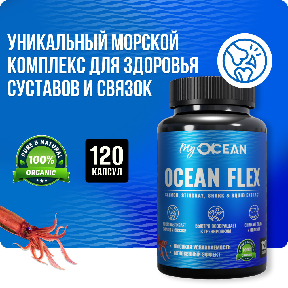 Гюкозамин и хондроитин ADVLAB Ocean Flex - хондропротектор из океанических рыб, ската, кальмара, лосося #1