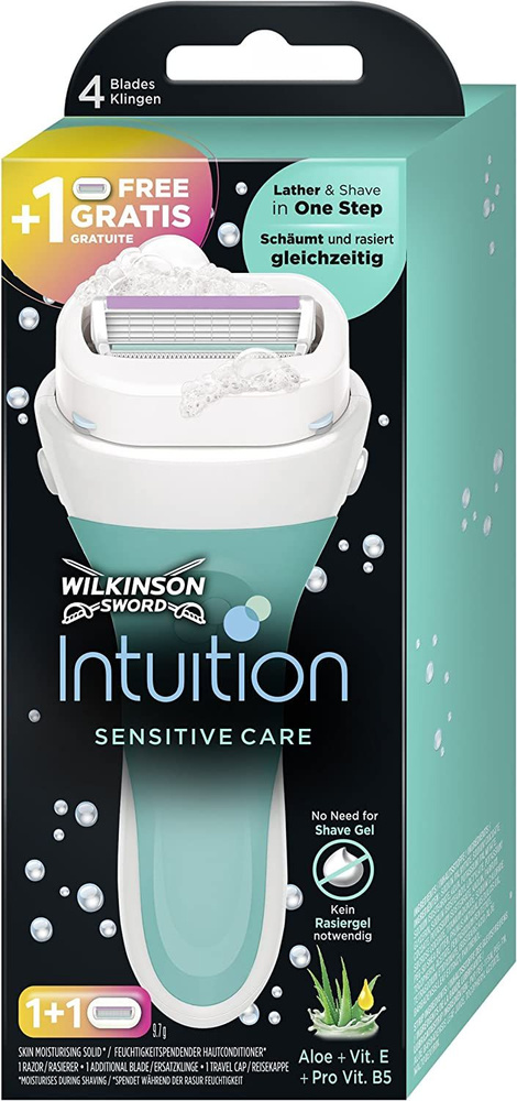 Wilkinson Sword / SCHICK Intuition Sensitice Care / Бритвенный женский станок с 2-я сменными кассетами. #1