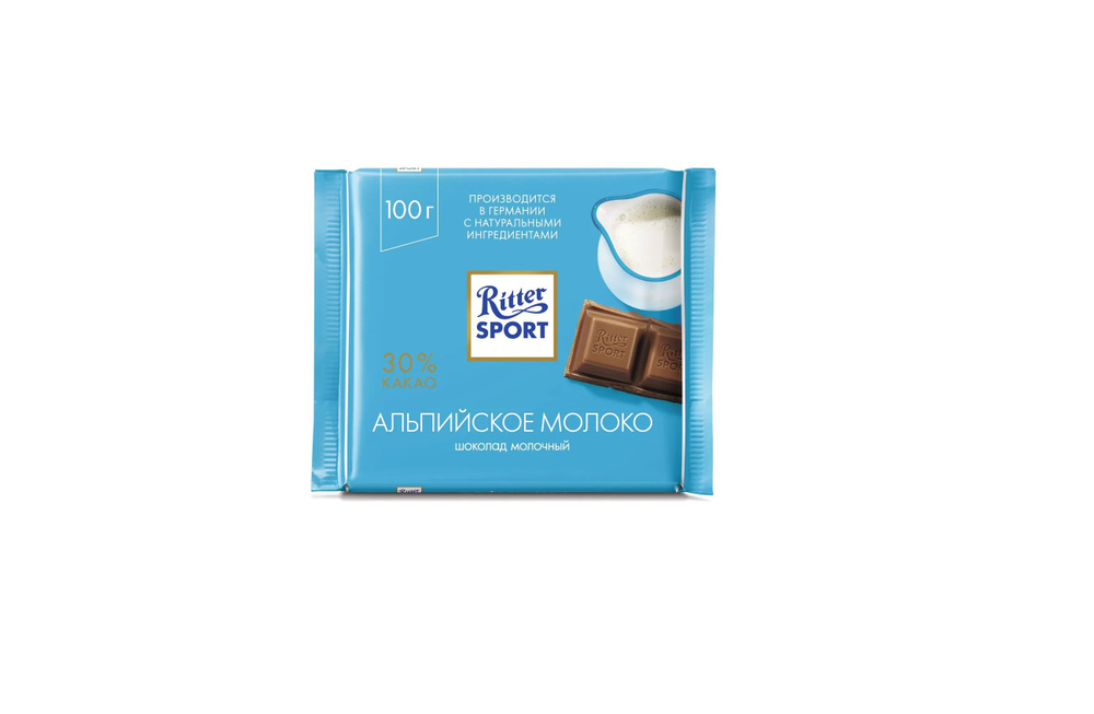 Ritter Sport Шоколад Альпийское молоко, 100 гр - купить с доставкой по ...