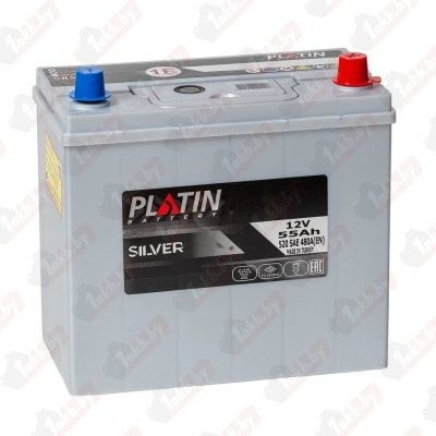 Аккумулятор автомобильный PLATIN ASIA SILVER (55 A/h), 480A L+ т.кл. #1