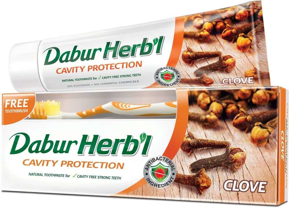 Dabur Herb'l Clove Зубная паста с гвоздикой 150 г + зубная щетка #1