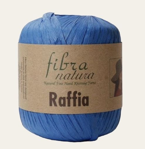 Пряжа Fibra Natura Raffia (116-10 Темно-голубой), 2 мотка/40г, 90м/100% целлюлоза  #1