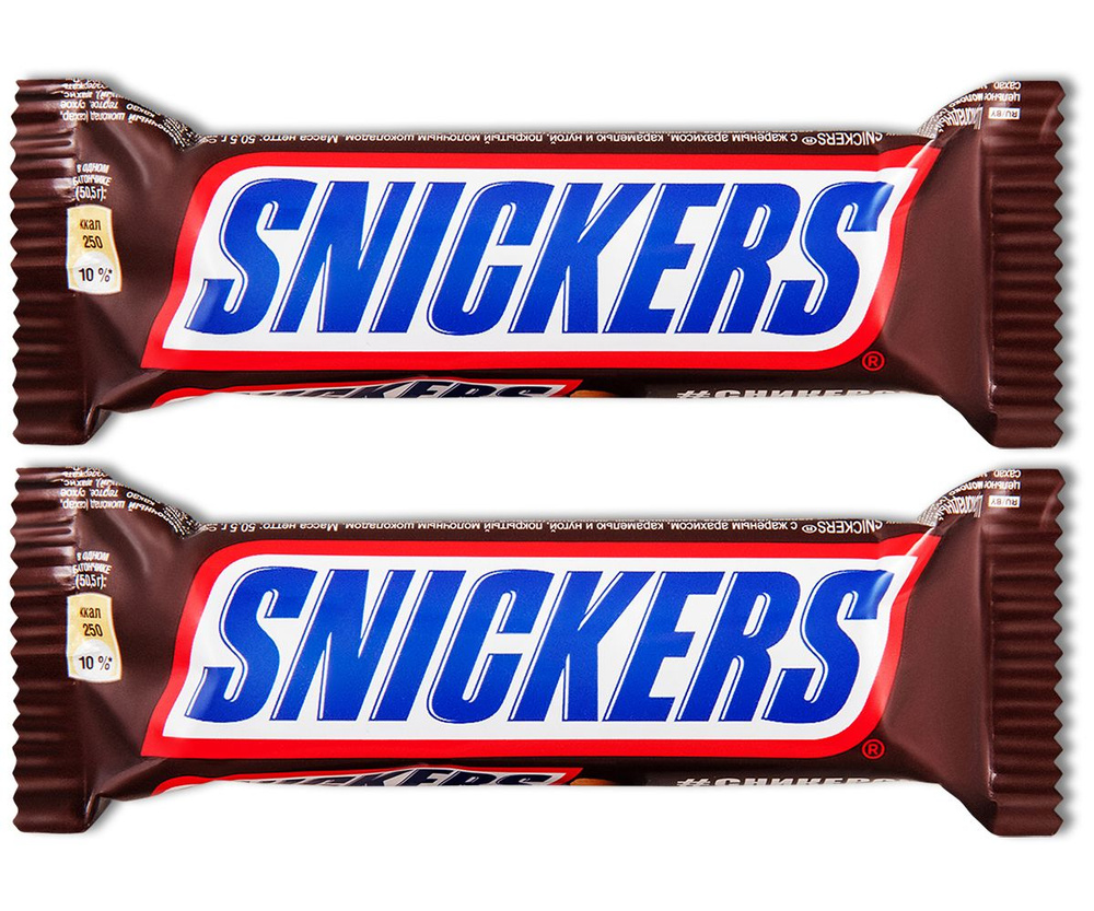 Шоколадный батончик Snickers (Сникерс), 50.5 г, 2 шт. #1