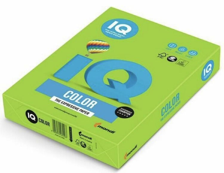 Бумага IQ Color 80г Intensive MA42 (ярко-зеленый) офисная цветная 500л. для всех видов принтеров и творчества, #1