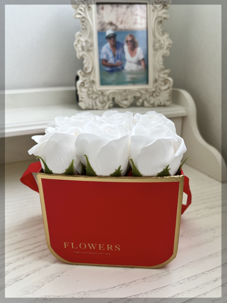 Букет из мыльных роз, цветы из мыла, подарок на 8 марта, на 14 февраля (день Святого Валентина), на день #1