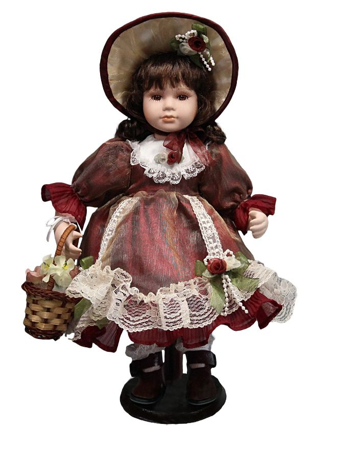 Кукла фарфоровая 12' на подставке #1