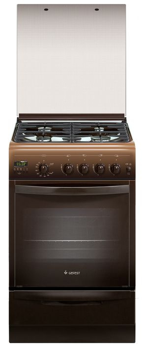 Плита газовая GEFEST 5100-04 0003, стеклянная крышка, коричневый ...