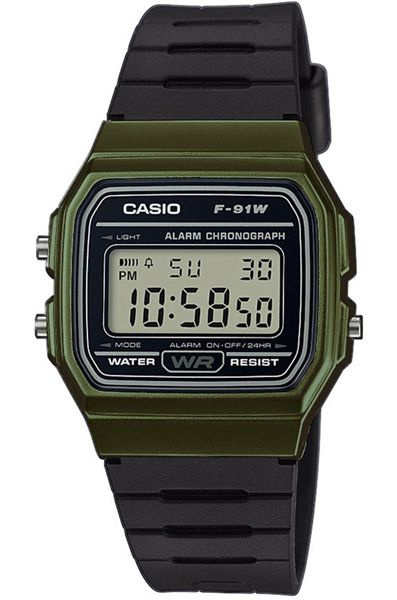 Электронные наручные часы Casio Collection F-91WM-3A с подстветкой  #1