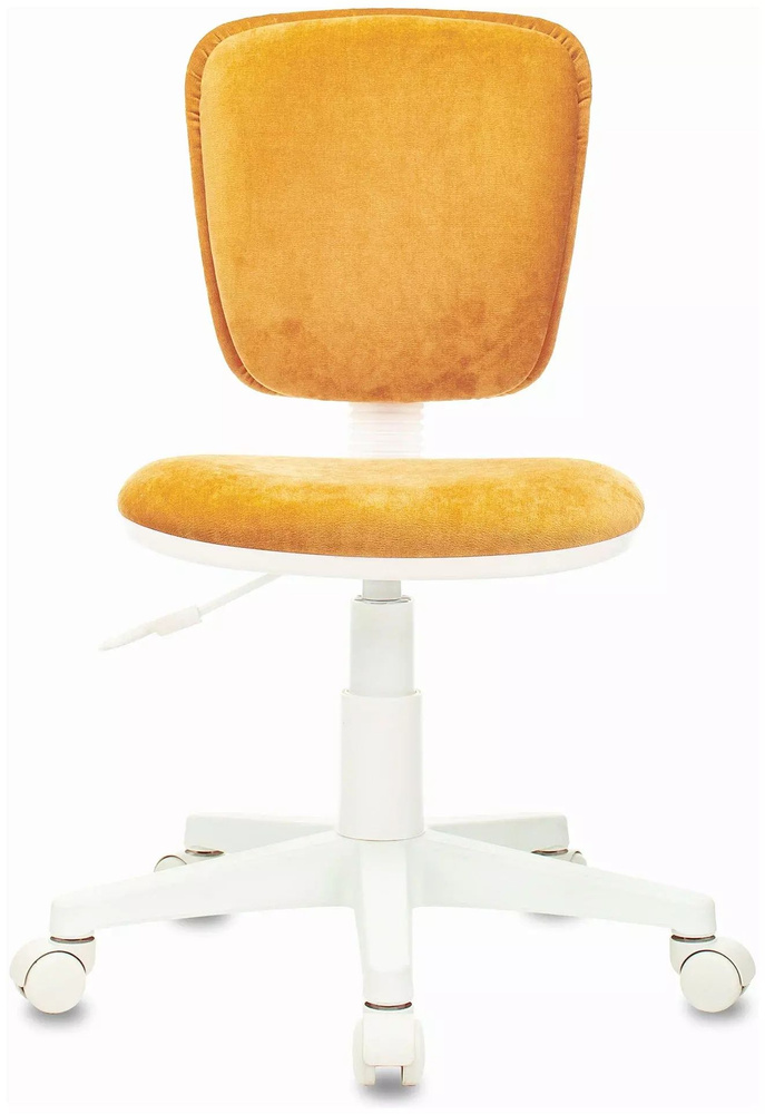 Кресло детское Бюрократ CH-W204NX оранжевый Velvet 72 крестовина пластик белый Без механизма качания #1