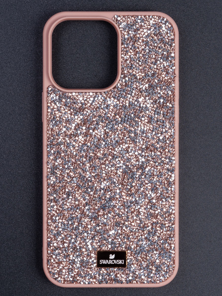 Чехол Swarovski на iPhone 13 Pro Розовое золото #1