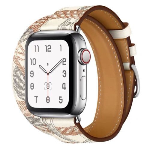 Двойной тур Watch Band для Эпл Вотч iWatch Ultra Series SE 8 7 6 5 4 3 2 1,Белый цветок,42mm,44mm,45mm,49mm #1