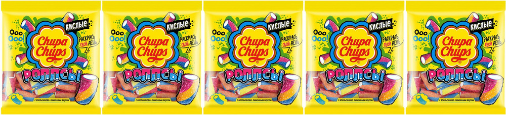 Мармелад Chupa Chups Роллсы жевательный, комплект: 5 упаковок по 150 г  #1