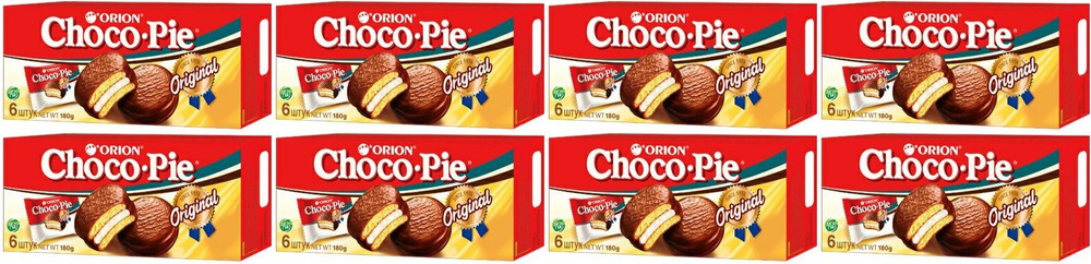 Печенье Orion Choco-pie в глазури 30 г х 6 шт, комплект: 8 упаковок по 180 г  #1