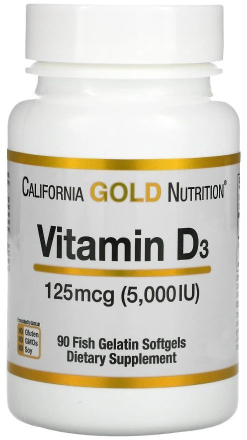 California Gold Nutrition Витамин D3 5000 МЕ 90 капсул #1