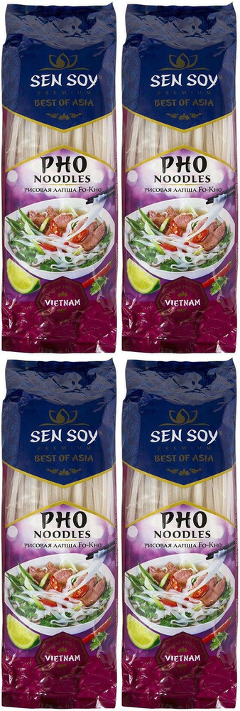 Макаронные изделия Sen Soy Fo-Kho Лапша рисовая, комплект: 4 упаковки по 200 г  #1