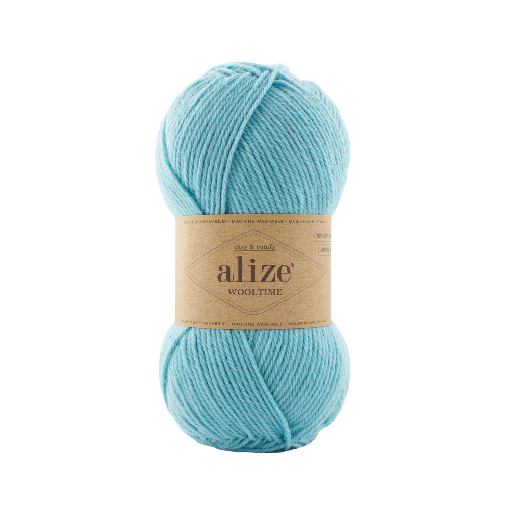 Пряжа Alize Wooltime, 2 мотка (200 м, 100 гр), цвет 522 Мята #1