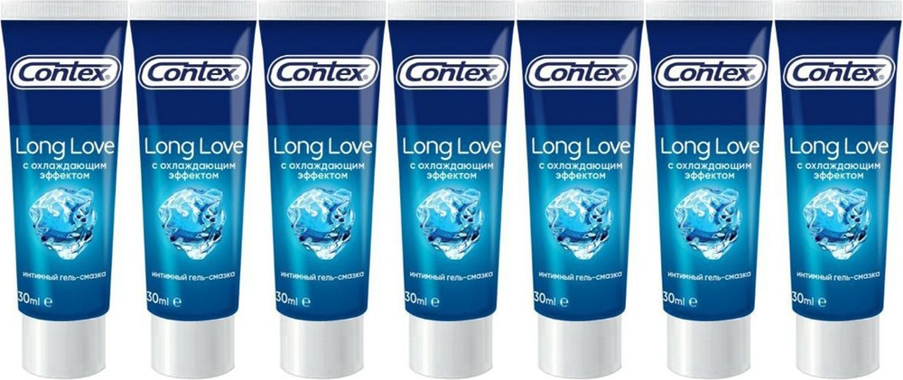 Гель-смазка Contex Long Love с охлаждающим эффектом, комплект: 7 упаковок по 30 мл  #1