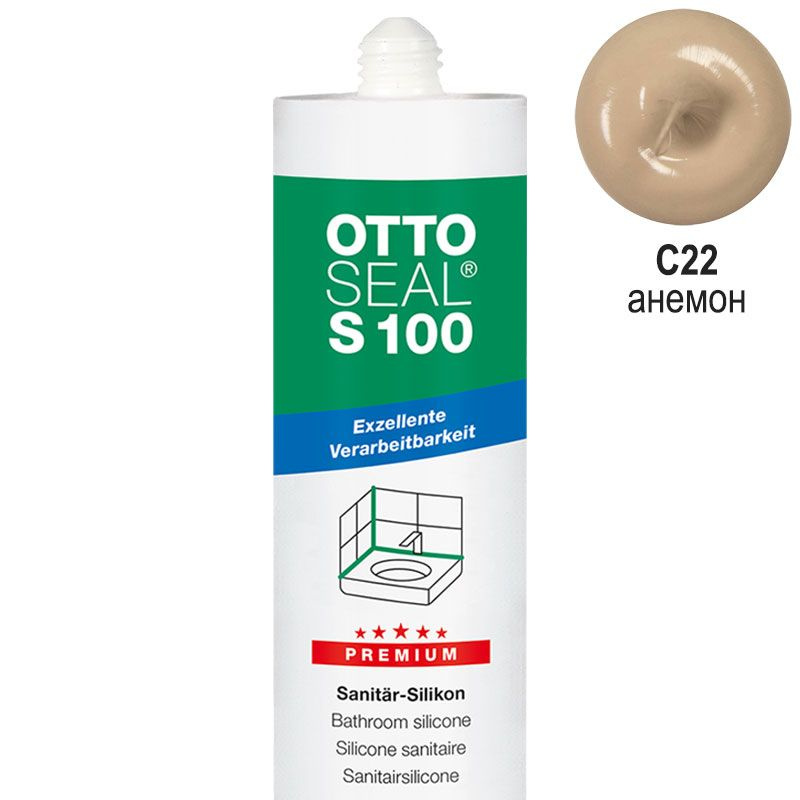 Герметик силиконовый санитарный OTTOSEAL S100 C22 анемон, 300 мл  #1